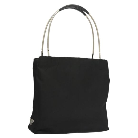 PRADA Hand Bag Nylon Black Silver - Picture 1 of 13